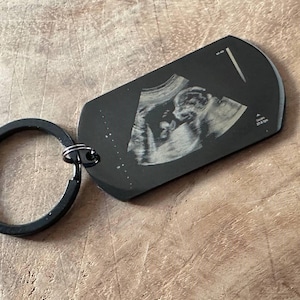 Porte-clés personnalisé à ultrasons, échographie, porte-clés Bump, cadeau de numérisation de bébé, porte-clés Bump, cadeau d'anniversaire de papa de Bump