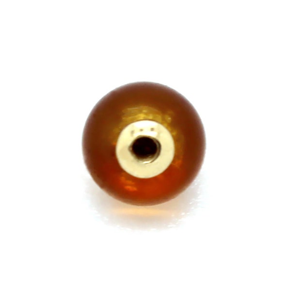 14K Yellow or White Gold One 4mm-6mm Replacement Amber Bead for 1.2mm Screws Only