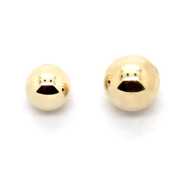 14K Yellow or White Gold replacement One 3mm or 4mm Screwballs for 20G Barbells for .8mm Screw