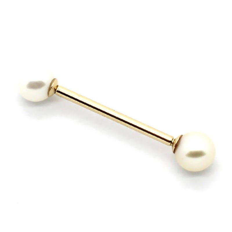 Small Pearl Barbell Ring