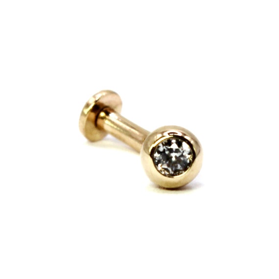 14K Yellow or White Gold Curved Barbell for VCH Piercing 16G X 5