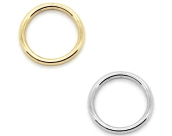 14K Yellow  or White Gold Seamless Septum Lip Cartilage Tragus Nose Ring – Sizes 16G-22G