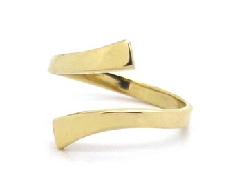 14K Yellow Gold Adjustable Crossover Band Toe Ring