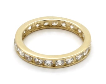 14K Yellow Gold Channel-Set Band Toe Ring with 24 Round CZ