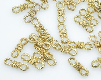 Knot Connector Beads metal gold plated 23 x 7 mm VINTAGE pendant divider beading supplies for jewelry making