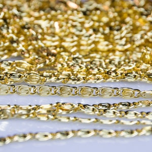 Jewelry Chain 1 Meter (3.3 feet) Brass 18k Gold Plated Link Chain Necklace Jewelry Chain 4 mm x 2 mm - Jewelry Making Supplies Anchor Chain