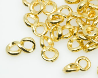 Loop Connector Beads metal gold plated 20 x 10 mm VINTAGE eight link divider bracelet component for beading supplies for jewelry making