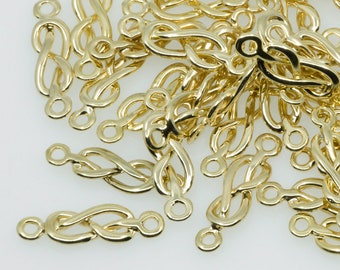 Knot Connector Beads metal gold plated 30 x 8 mm VINTAGE pendant divider beading supplies for jewelry making