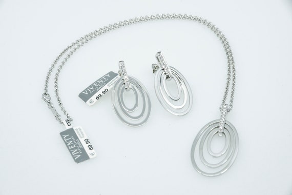 50% OFF Necklace and Stud Earrings 925 Sterling Silver Set With