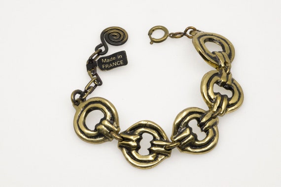 Bronze Bracelet Signed M. BUFFET Vintage 1960s Bracelet Bronce