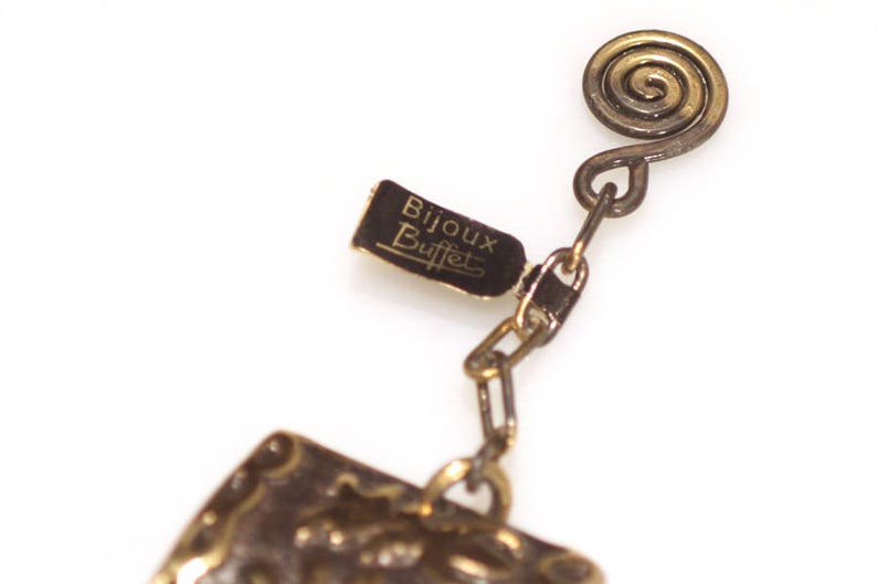 Bracelet Bronze Signé M. BUFFET - Bijou D'Artiste Années 70, Made In France, 21cm