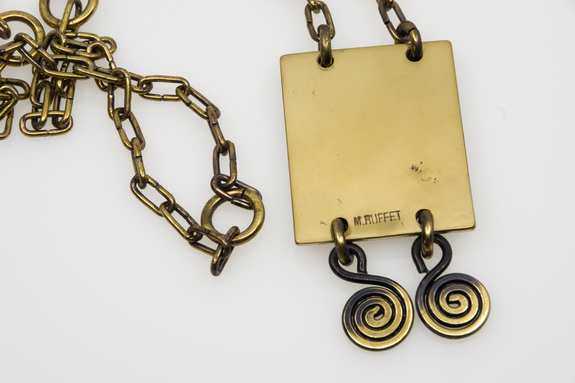 Collier Ajustable Signé Michel Buffet - Bijou Occasion En Alliage Doré