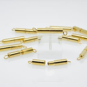 Screw Lock Clasps 21 x 4 mm 1-Strand Gold Plated Connector clasps Findings Jewelry Making Components - Single strand gold plated screw lock