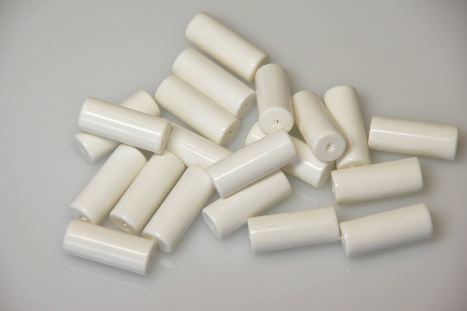 Large vintage plastic TUBE beads 25mm white New from Old Stock Etsy