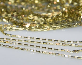 Curb Chain 1 Meter (3.3 feet) Brass 18k Gold Plated Link Chain Necklace Jewelry Chain 2 mm x 2 mm - Jewelry Making Supplies Anchor Chain