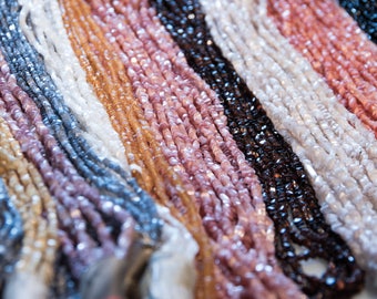 Wholesale Stock - 200 strands (approx. 3 kg) of vintage czech glass seed beads 2 hex cut rocailles Stränge - Glasperlen Spacer - beading