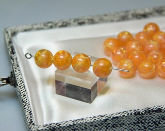 160 PCs. Gorgeous vintage CRACKLE acrylic round pearls 10 mm orange color-new from old stock-round beads acrylic Beading Supplies
