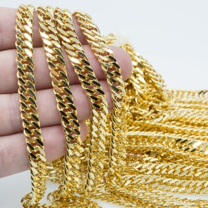 Curb Chain Brass 18k Gold Plated Various Lengths Link Chain Necklace Jewelry Chain 8mm x 3mm - Jewelry Making Supplies Anchor Chain