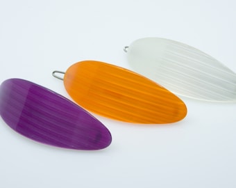 Hair clips set 3 piece 80s vintage hair clip moonglow Lucite Plastic Hair Barrette Pinup Girl Style minimal boho chic hair 70s 80s