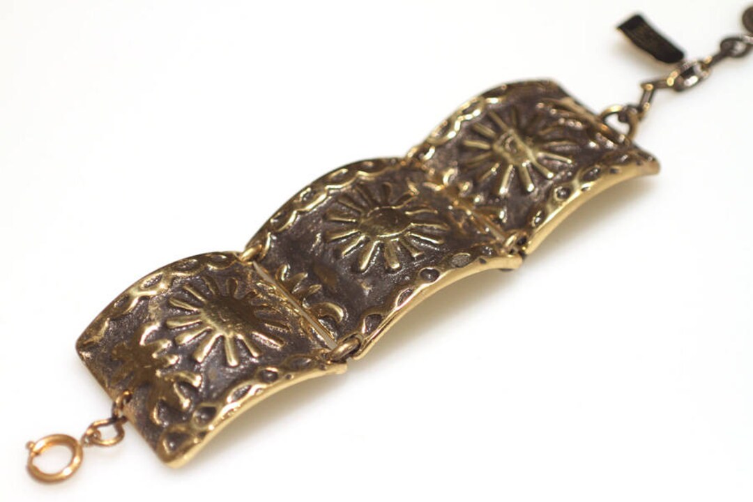 Bracelet Vintage Signé M. Buffet - Travail D'artiste Années 1970 - Acier Inoxydable