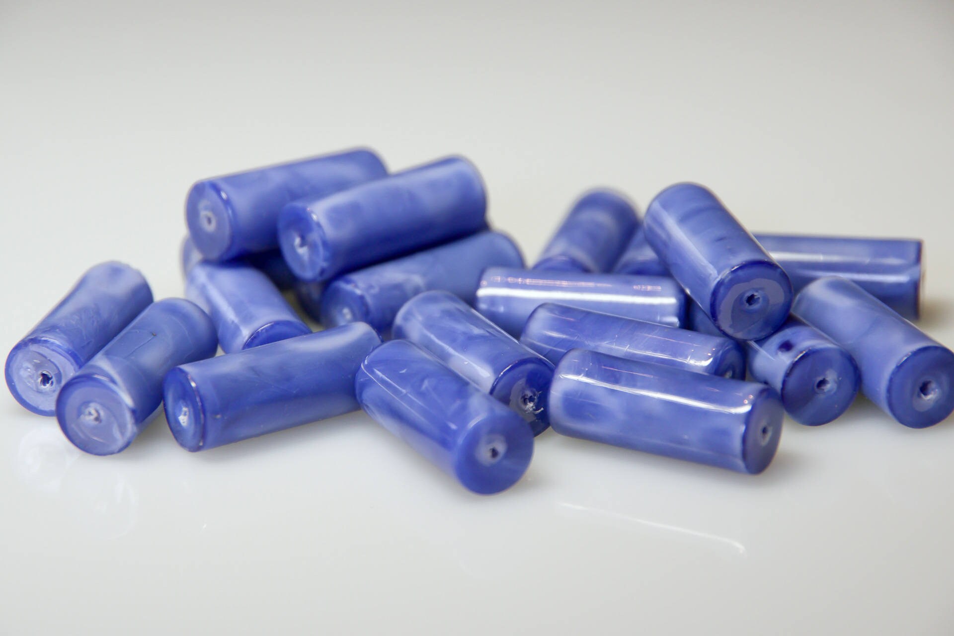 100 Pcs. Large Vintage Plastic TUBE Beads 25 Mm New From Old Etsy