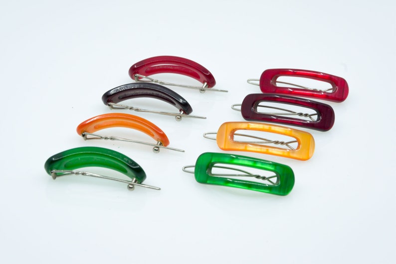 Hair clips set 8 pieces 80s vintage hair clip moonglow Lucite Etsy