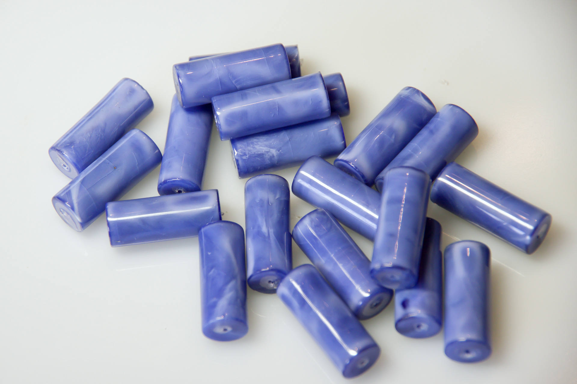 100 Pcs. Large Vintage Plastic TUBE Beads 25 Mm New From Old Etsy