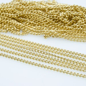 3mm Curb Chain 1 Meter 3.3 Feet Brass 18k Gold Plated Link Chain Necklace Jewelry Chain Jewelry Making Supplies Anchor Chain image 2