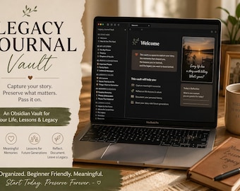 Legacy Journal Vault | Obsidian Journaling System | Life Story Templates | Memory Journal | Family Legacy | Digital Journal Kit