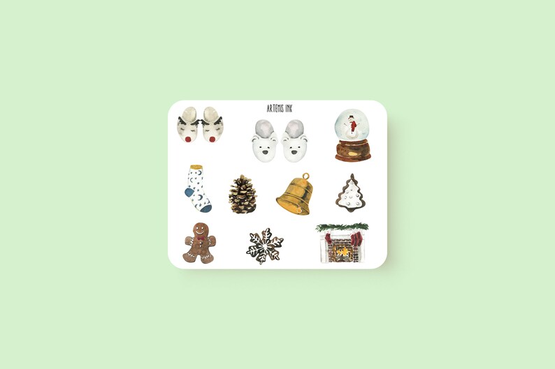 Download Cute Christmas Aesthetic Stickers For Bullet Journals and ...