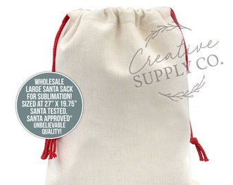 BLANK sublimation santa sack - 20 x 27" santa sack large sublimation bulk pricing santa sacks wholesale sublimation santa sacks sub