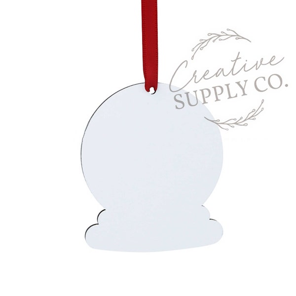 Sublimation ornament blanks | snowglobe sublimation ornament | Double sided wholesale ornament for sublimating vinyl | Ornament blanks bulk