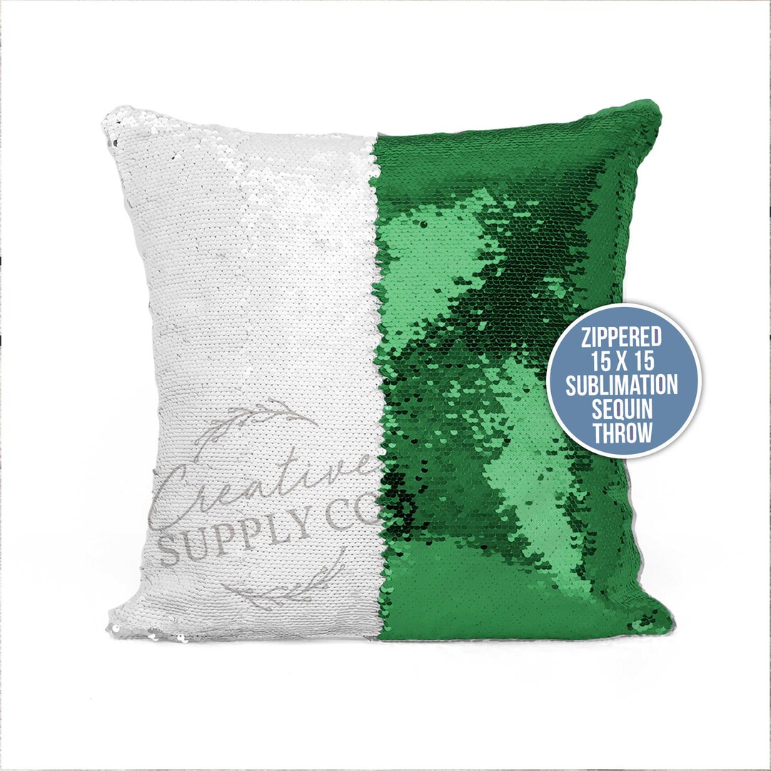 Blank Sequin Pillow Cases Sequin Pillow Cover Green Sublimation Sequin