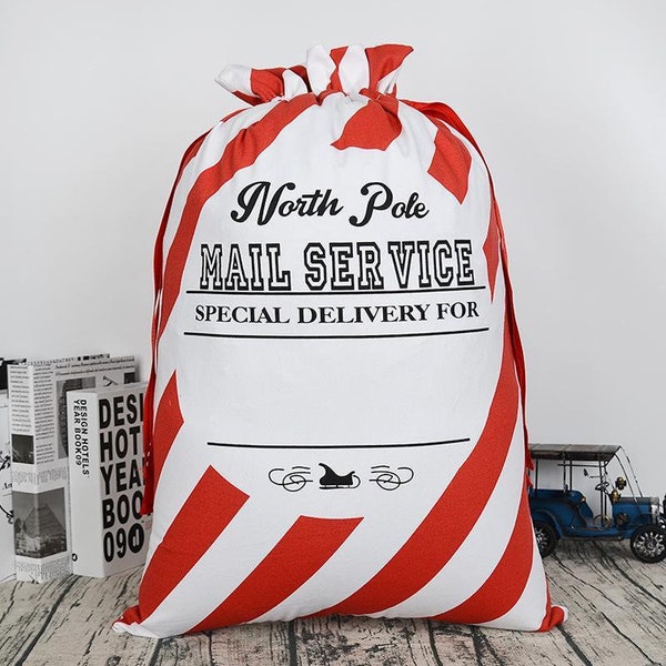 North Pole Mail Service Red/White Stripe