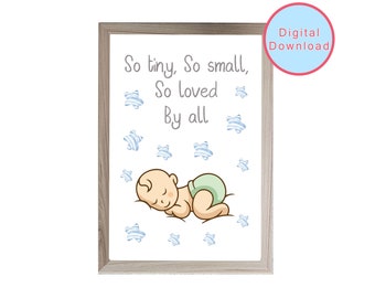 New baby boy printable nursery wall art, Baby shower gift, baby boy, digital wall art, nursery decor