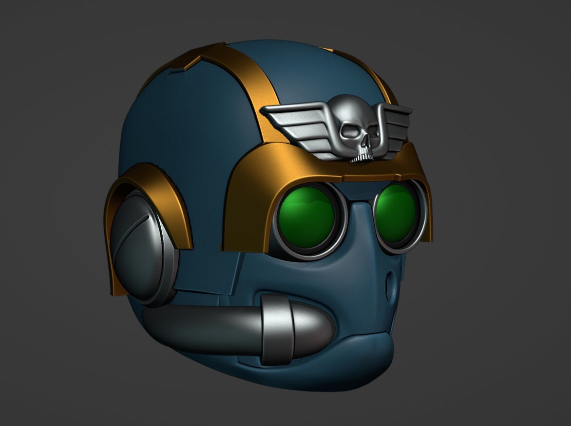 Tempestus Scions Helmet W40k 3d Model NO CUTTING in PARTS - Etsy