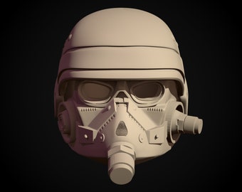 Helghast 3d model helmet NO CUTTING In PARTS