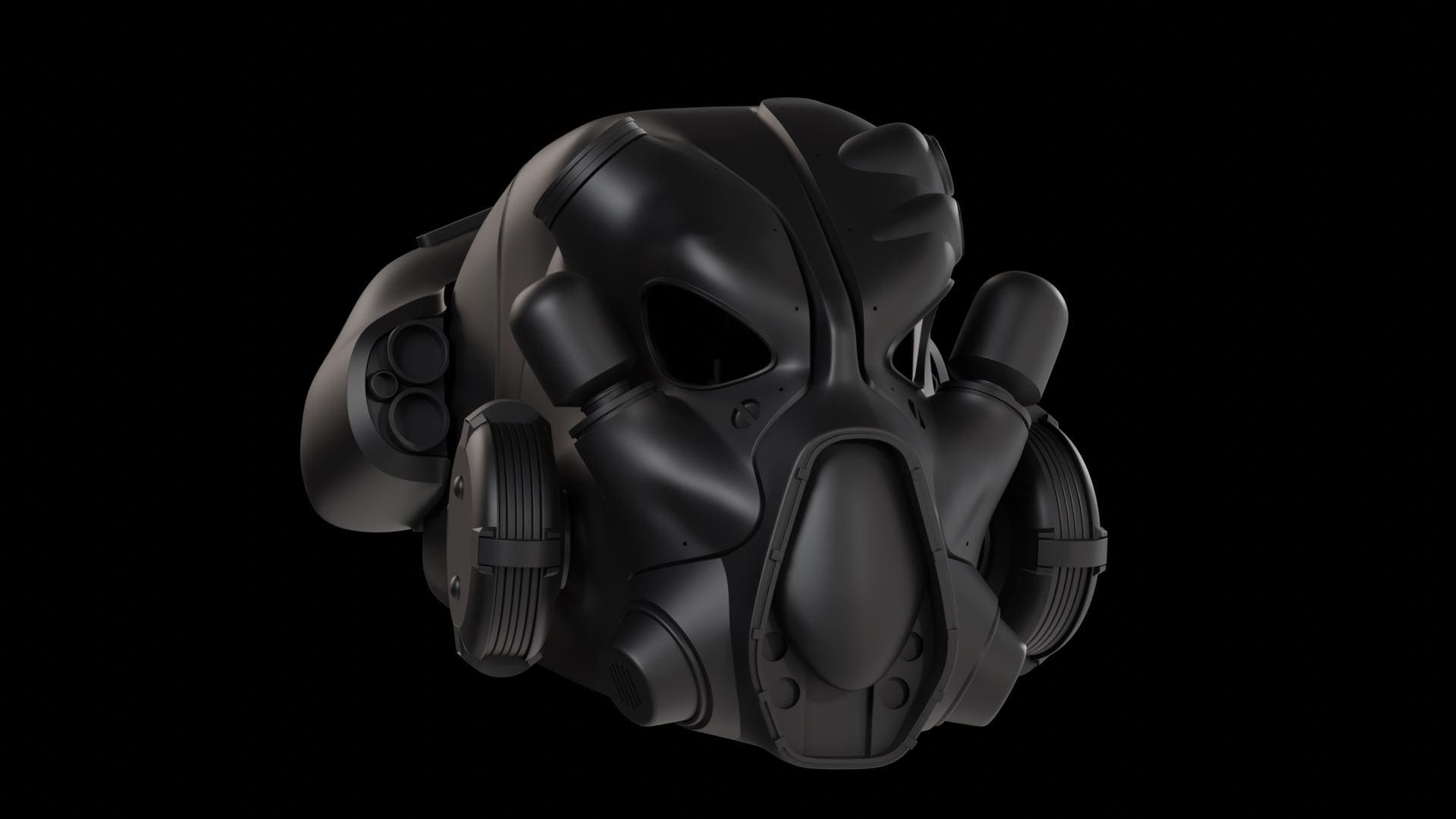 Improved X 01 Fallout Power Armor Helmet 3D model NO CUTTING In PARTS