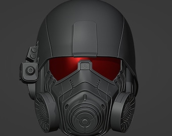 Improved Police Ranger ncr Fallout helmet 3D model NO CUTTING In PARTS