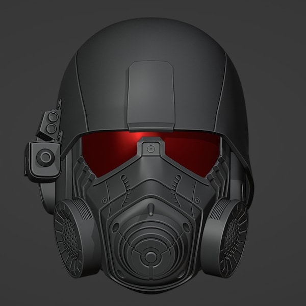 Improved Police Ranger ncr Fallout helmet 3D model NO CUTTING In PARTS