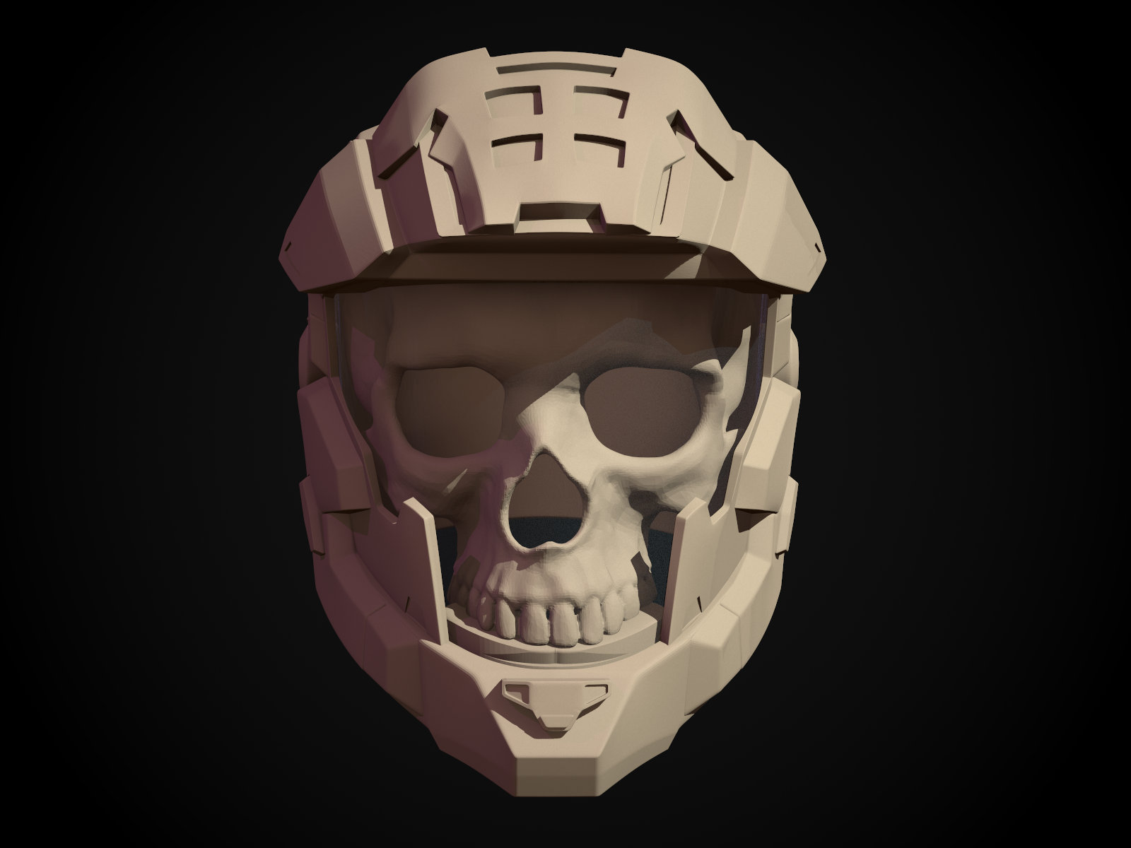 Haunted 3d model helmet NO CUTTING In PARTS
