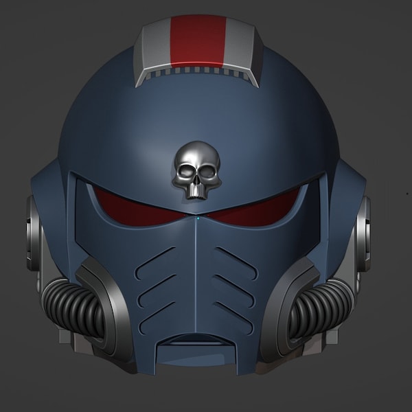 Space Marine 3d model helmet NO CUTTING In PARTS