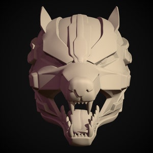 Custom Wolf 3d model helmet