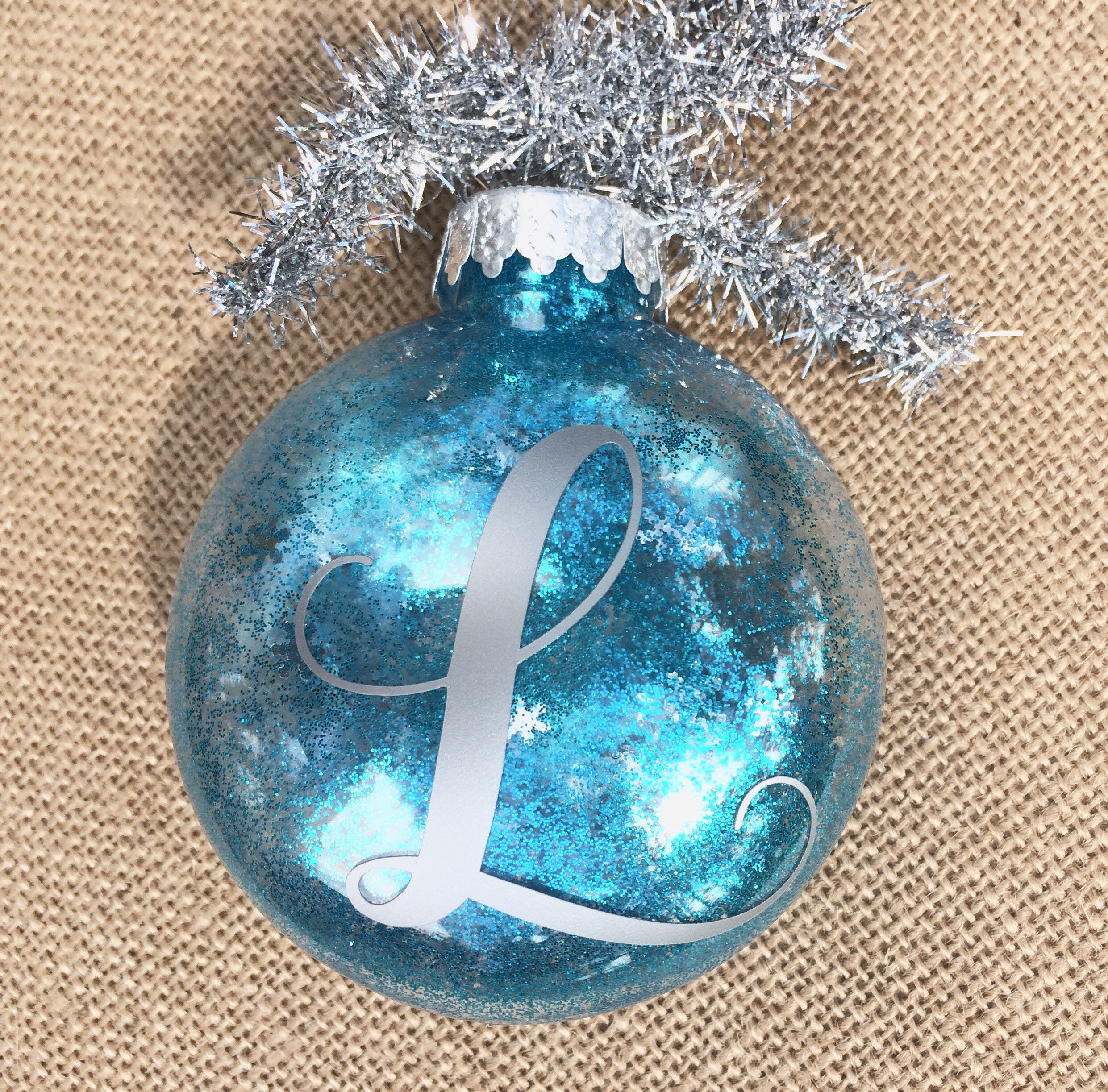 Monogram Initial Holiday Ornaments Custom Christmas Ornaments Etsy