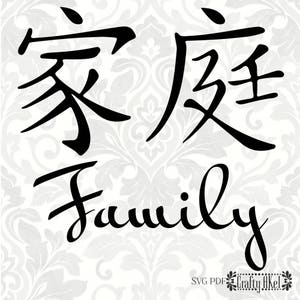 Family Chinese Symbol (SVG, PDF, PNG, Digital File Vector Graphic)
