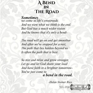 A Bend in The Road Poem - let go and let god svg (SVG, PDF, Digital File Vector Graphic)