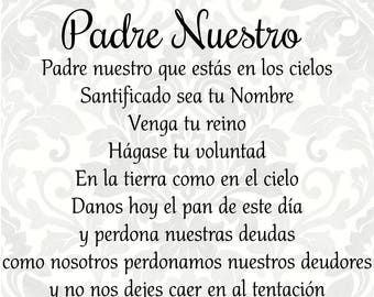 Padre Nuestro our Father Lord's Prayer spanish SVG - Etsy Australia
