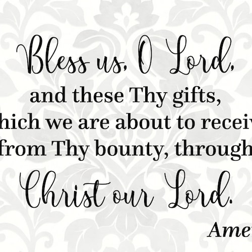 Bless Us O Lord Catholic Dinner Prayer. Vector SVG Cutting Etsy