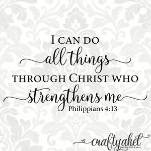 I can do all things through Christ who strengthens me - floral faith sticker