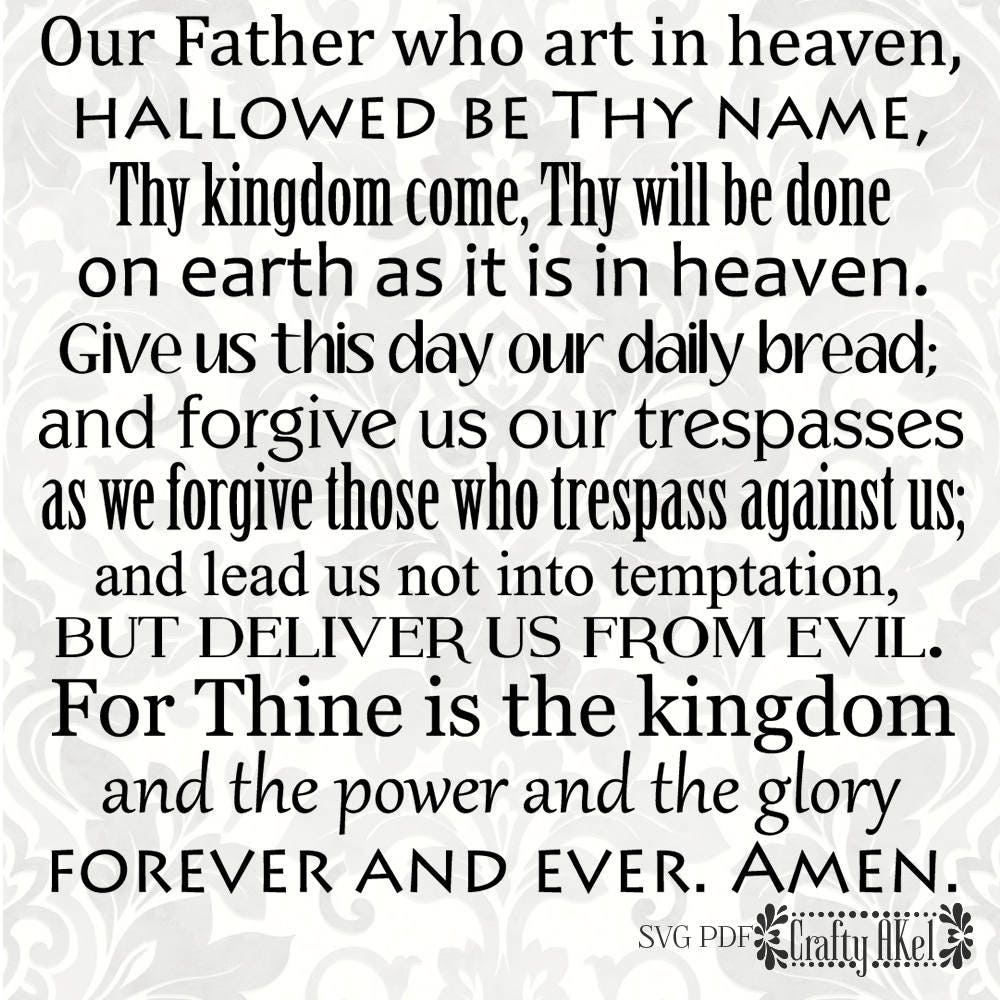 Download Our Father Prayer SVG PDF Digital File Vector Graphic | Etsy